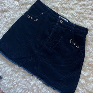 Mango Blue Velvet skirt
